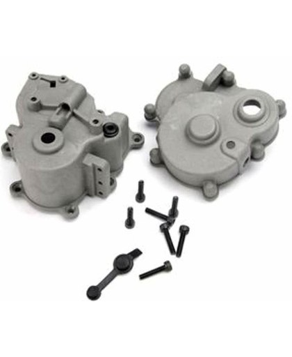 Gearbox halves (front & rear)/ rubber access plug/ shift det