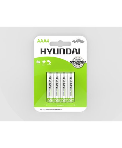 Hyundai AAA Oplaadbare Batterijen - 900mah - 4 stuks
