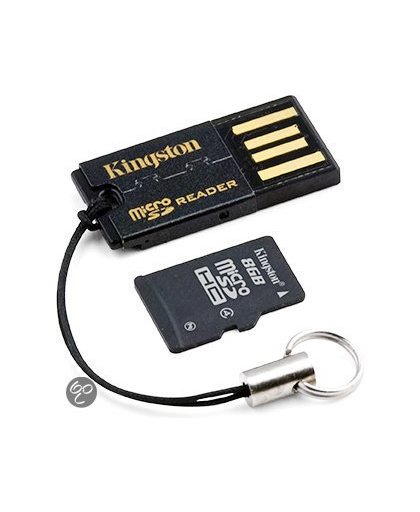 Kingston Technology MicroSD Reader + 8GB microSDHC Zwart geheugenkaartlezer