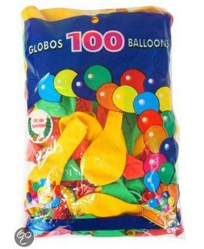 Carnavalsballonnen helium 100 stuks