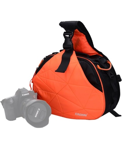 CADEN K2 Triangle Shape Tscope Sling Shoulder Cross Digital Camera Bags hoesje Soft Bag met Rain Cover voor Canon Nikon Sony, Size: 33*24*17cm(Oranje)