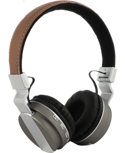 QY  Bluetooth On-ear opvouwbare draadloze Koptelefoon Z-88 - FM-radio - Wireless Headset -Compacte hoofdtelefoon - Koptelefoon - Headphones - Draadloos - Wireless Bereik Tot 10 Meter! – metallic grey