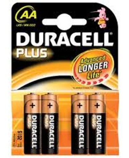 Duracell Batterij penlite 1.5v lr6 aa blister van 4 batterijen