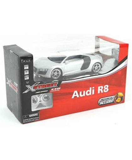 Modelauto zilveren sportauto Audi R8