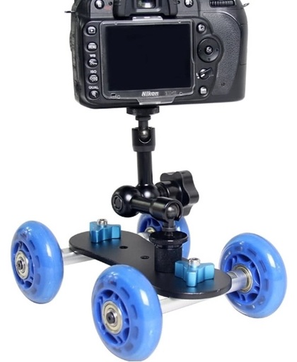 YELANGU YLG0105B Mini Scaled Camera Dolly Track Car voor Canon / Nikon Cameras / DSLR Camera