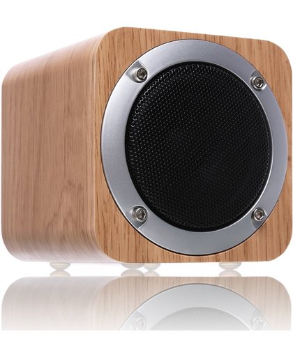 RRJ Bluetooth Speaker Box Hout - Met Accu, FM Radio, Aux & SD-Kaart ingang - 6W Krachtige Speaker - Volledig van Hout - Compact Design