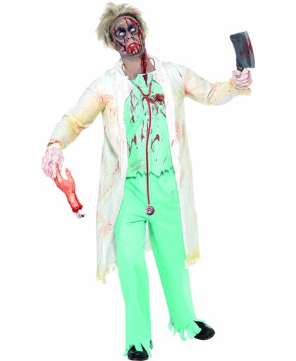 Zombie Doctor Costume, White And Gr