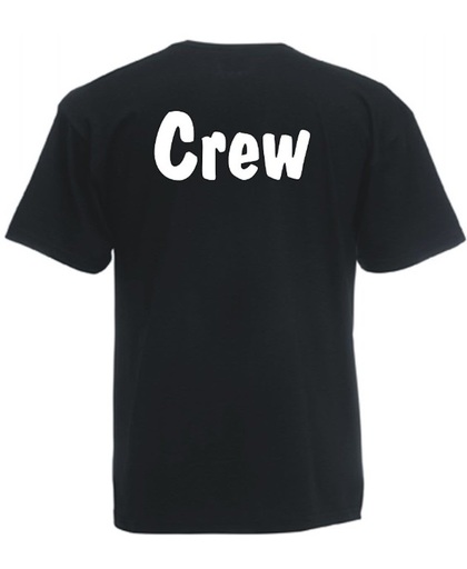 Mijncadeautje Unisex T-shirt zwart (maat M) Crew - tekst rugzijde