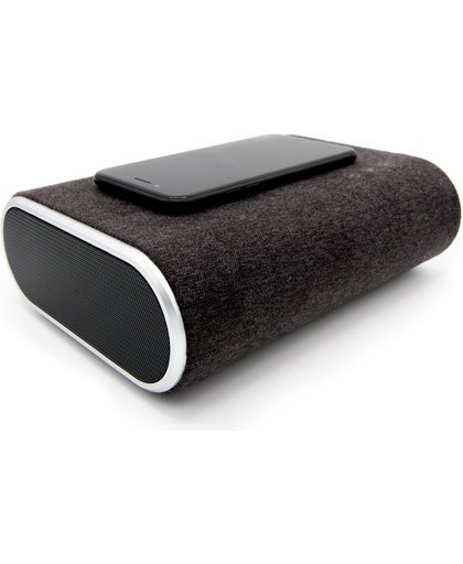 Draadloze telefoon oplader met bluetooth speaker | Draadloos muziek afspelen | Wireless charger voor Apple iPhone 8, iPhone X en Android Samsung S8 | Antraciet