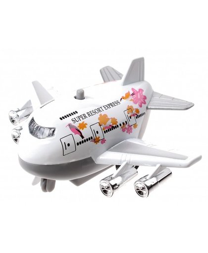 Goki vliegtuig met geluid 9 cm wit