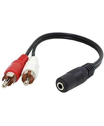 MMOBIEL Tulp Adapter Kabel / Stereo / 2RCA Male / Tulp / RCA / 3,5 mm Mini Jack Female - 0.15 meter