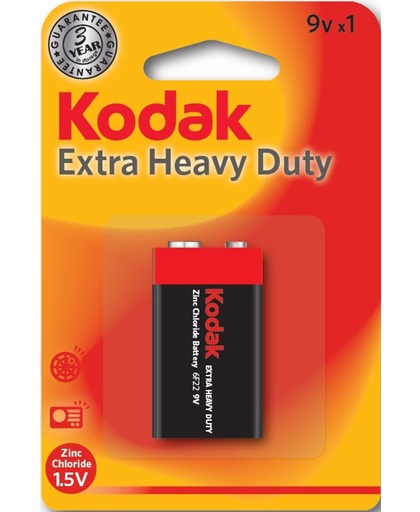 Batterij 9V Batterijen Kodak Extra Heavy Duty Goede kwaliteit Batterijen - Gratis Verzending - 1 Stuk