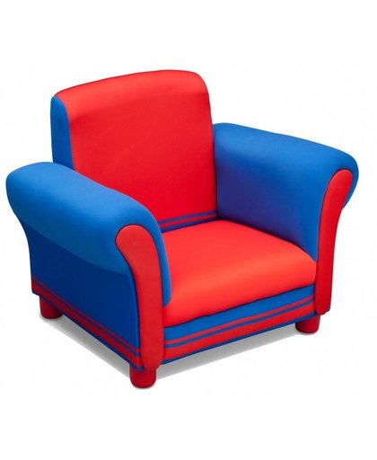Delta Kids stoel rood/blauw pluche/hout 44 x 47 x 60 cm