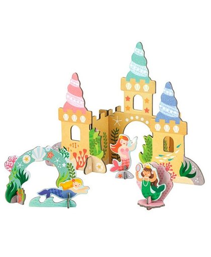 Petit Collage pop out 3D zeemeerminnen met kasteel
