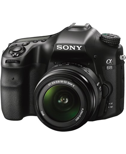 Sony α 68 + 18-55mm SLR camerakit 24,2 MP CMOS 6000 x 4000 Pixels Zwart