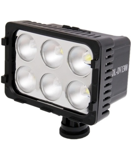 dl-dv1300 6 led video licht met two color transparent filter cover en 7.2v 2200mah np-f550 li-ion batterij / accu voor camera / video camcorder