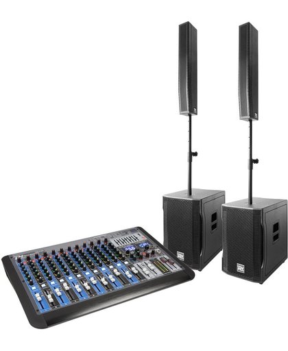 Power Dynamics professionele 2.2 actieve geluidsinstallatie met 16 kanaals mixer voor bands en koren