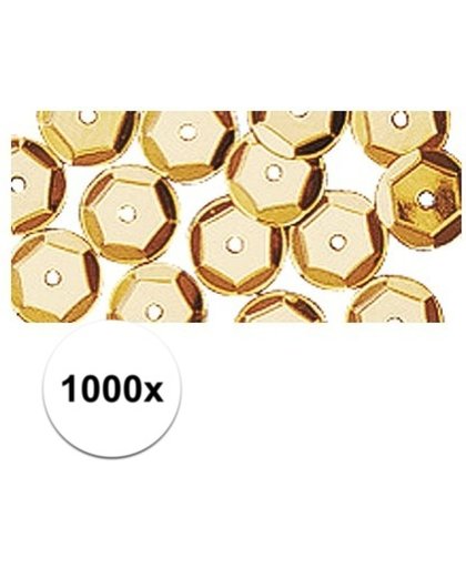 1000x Pailletten goud 6 mm