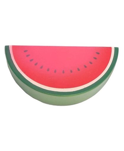 Mamamemo Schijf watermeloen hout 10 cm rood/groen