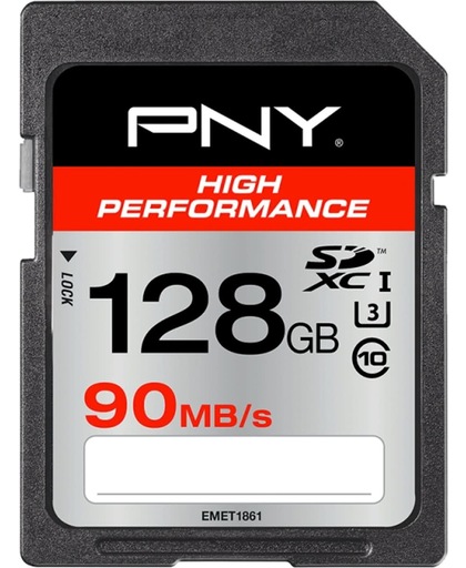 PNY SDXC 128GB High Performance 128GB SDXC UHS-I Klasse 10 flashgeheugen