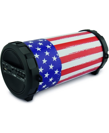 CALIBER HPG407BT-USA - Draagbare Bluetooth luidspreker met USA vlag op de zijkant.