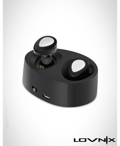 Lovnix K2 - Draadloze oordopjes met ingebouwde powerbank| Bluetooth | Exclusieve model | Alternatief Airpods | Geschikt voor alle bluetooth toestellen | Zwart/Zilver