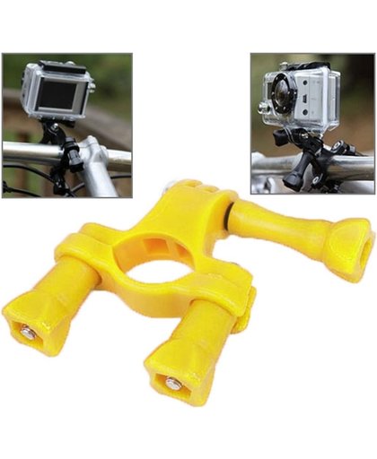 TMC fietsstuur / zadelpen voor GoPro Hero 4 / 3+ / 3 / 2 / 1 (geel)