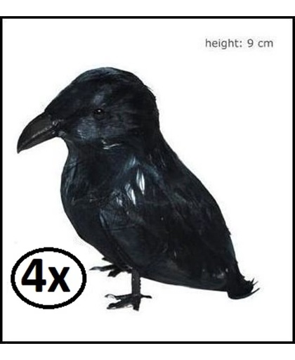 4x Zwarte kraai 9cm
