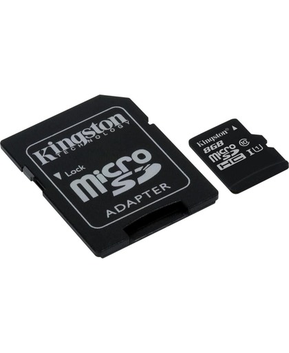 Kingston Technology microSDHC Class 10 UHS-I Card 8GB 8GB MicroSDHC UHS-I Klasse 10 flashgeheugen