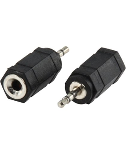 Valueline AC-018 2.5mm Stereo Mannelijk 3.5mm Stereo Vrouwplug Zwart kabeladapter/verloopstukje