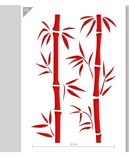 A5 Sjabloon Bamboo Takken - Kunststof Stencil - Breedte Takken 12cm