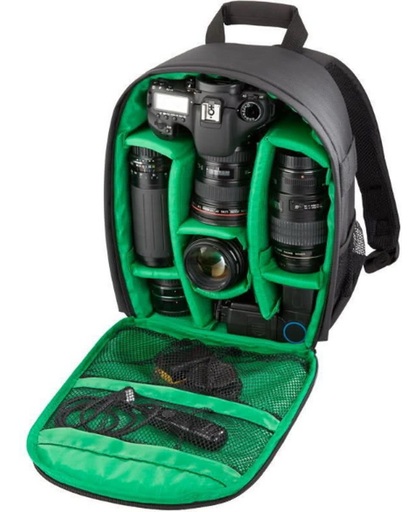 Tigernu hoogwaardige camera tas / rugzak groen - Zorgeloos op pad - Bescherm uw (spiegelreflex) camera!