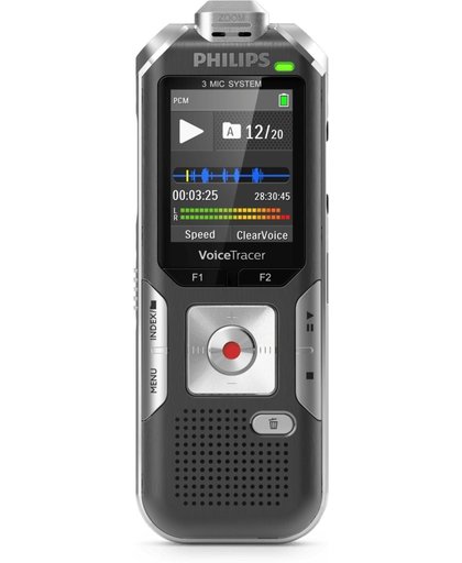 Philips Voice Tracer DVT6010 dictaphone Flashkaart Antraciet, Zilver