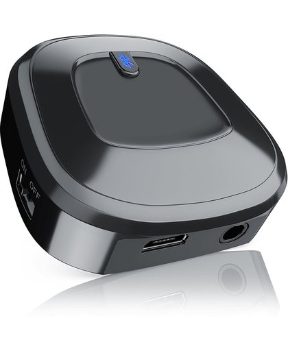 Draadloze Bluetooth Audio Receiver - Ontvanger met NFC Functie - Draadloos Muziek Streamen via Bluetooth naar Auto, Radio, Home-Cinemaset, en Meer! -  Geïntegreerde Accu, maar met USB aansluitkabel voor 24/7 gebruik