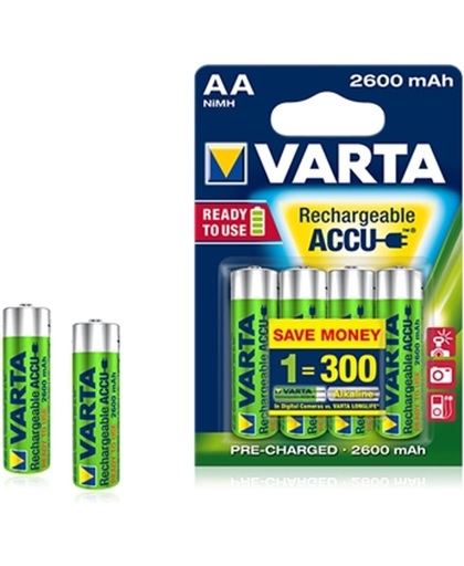 Varta Accu AA 2600 mAh Nikkel Metaal Hydride 2600mAh 1.2V oplaadbare batterij/accu