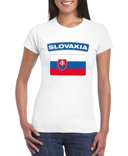 Slowakije t-shirt met Slowaakse vlag wit dames M