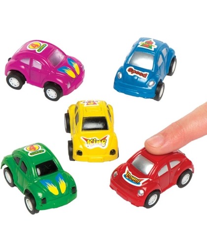 Kleine terugtrek-raceautootjes. Klein speelgoed voor kinderen. Perfect voor feesttasjes voor jongens en meisjes (6 stuks)