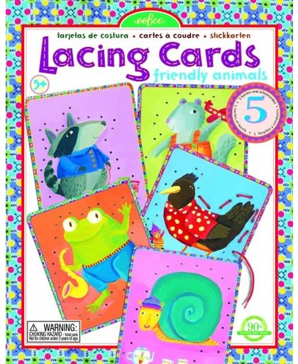 Eeboo Lacing Cards Friendly Animals
