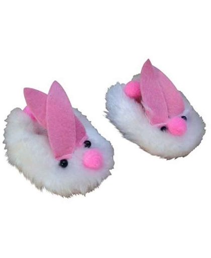 Mini Mommy slippers konijntje 30 35 cm wit/roze