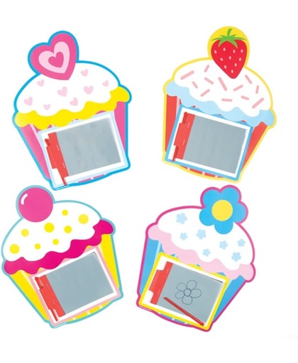 Magische schrijfborden op coole cupcakes voor kinderen – een leuk cadeautje voor uitdeelzakjes voor kinderen (8 stuks per verpakking)