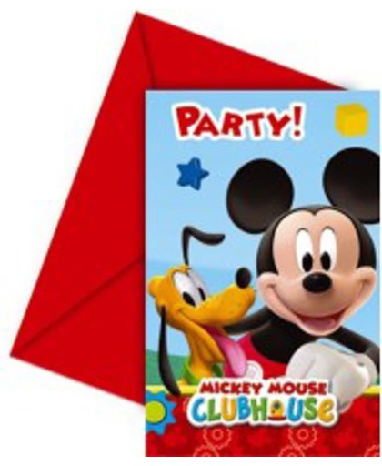 Uitnodigingen Mickey Mouse: 6 stuks