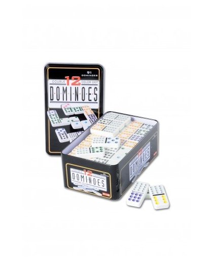 Longfield Games Domino Dubbel 12 in Blik 91 Stenen