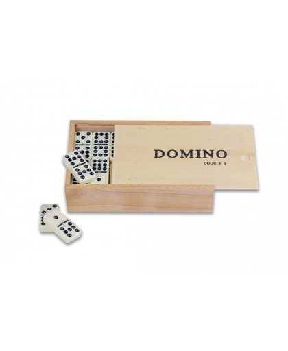 Longfield Games Domino Dubbel 9 Groot in Kist 55 Stenen