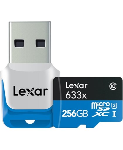 Lexar High Performance Micro SD kaart 256GB met USB 3.0 reader