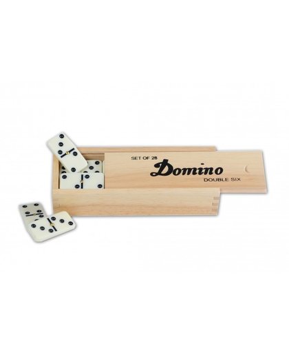 Longfield Games Domino Dubbel 6 Klein in Kist 28 Stenen