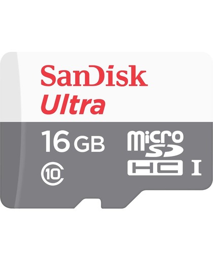 Sandisk Ultra MicroSDHC 16GB UHS-I + SD Adapter 16GB MicroSDHC UHS-I Klasse 10 flashgeheugen