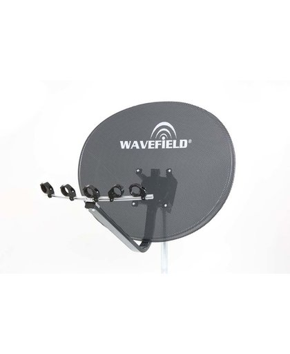 Wavefield WV85PHDS 85cm ,4K Multifocus Schotel Antenne, Donker Grijs, Geperforeerd