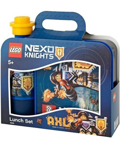 LEGO Lunchset Nexo Knights drinkbeker en trommel blauw/geel