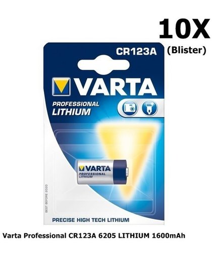 10 Stuks - Varta Professional CR123A 6205 LITHIUM 1600mAh