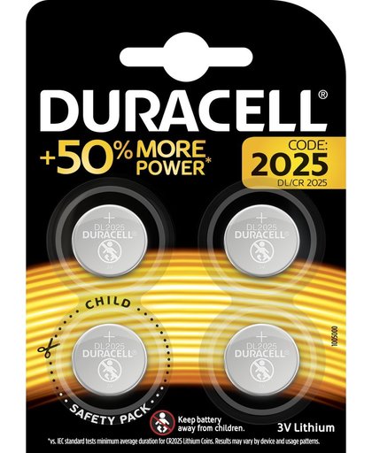Duracell CR2025 Knoopcelbatterijen (4 stuks)
